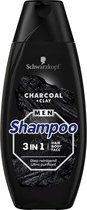 Schwarzkopf - Shampoo - 3 in 1 Charcoal +Clay - Diep Reinigend - 400ml