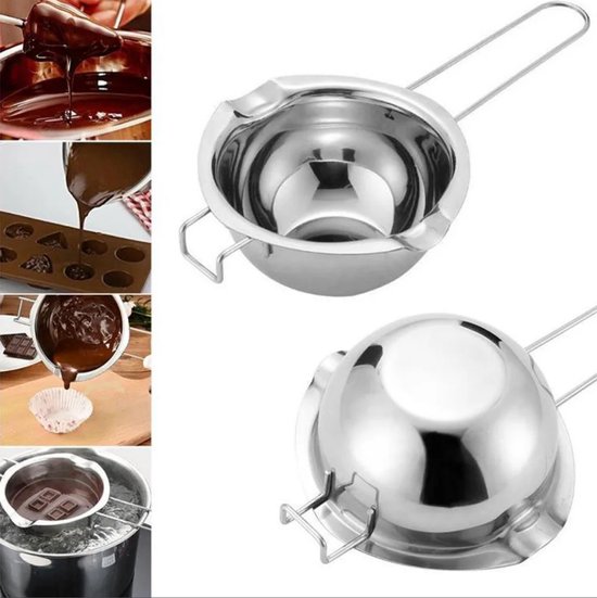 Foto: Smeltpan au bain marie pan smeltpot smeltkroes chocolade wax melting pot smeltkom voor duurzaam waterbad louzir