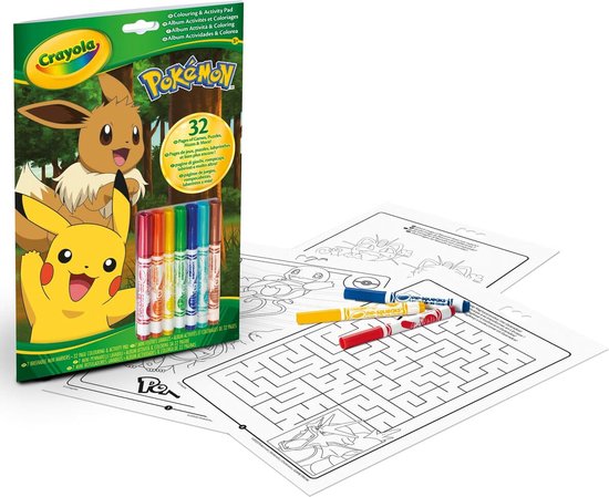 Pokémon Spelletjesboek met stickers - Stickerboek Pickachu - Doeboek