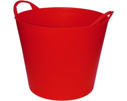 Flexibele emmer/wasmand/kuip - rood - 20 liter - Opbergmanden - Wasmanden - Flexibele emmers - 35 x 30 cm