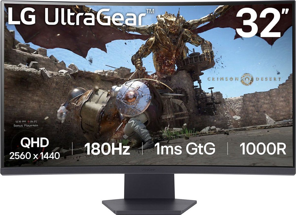 LG 32GS60QC-B - QHD Curved UltraGear Gaming monitor - 144hz - 32 inch