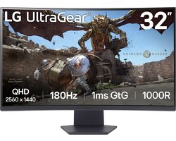LG UltraGear 32GS60QC-B - QHD Curved Gaming monitor - 180hz - 1 ms - 32 inch