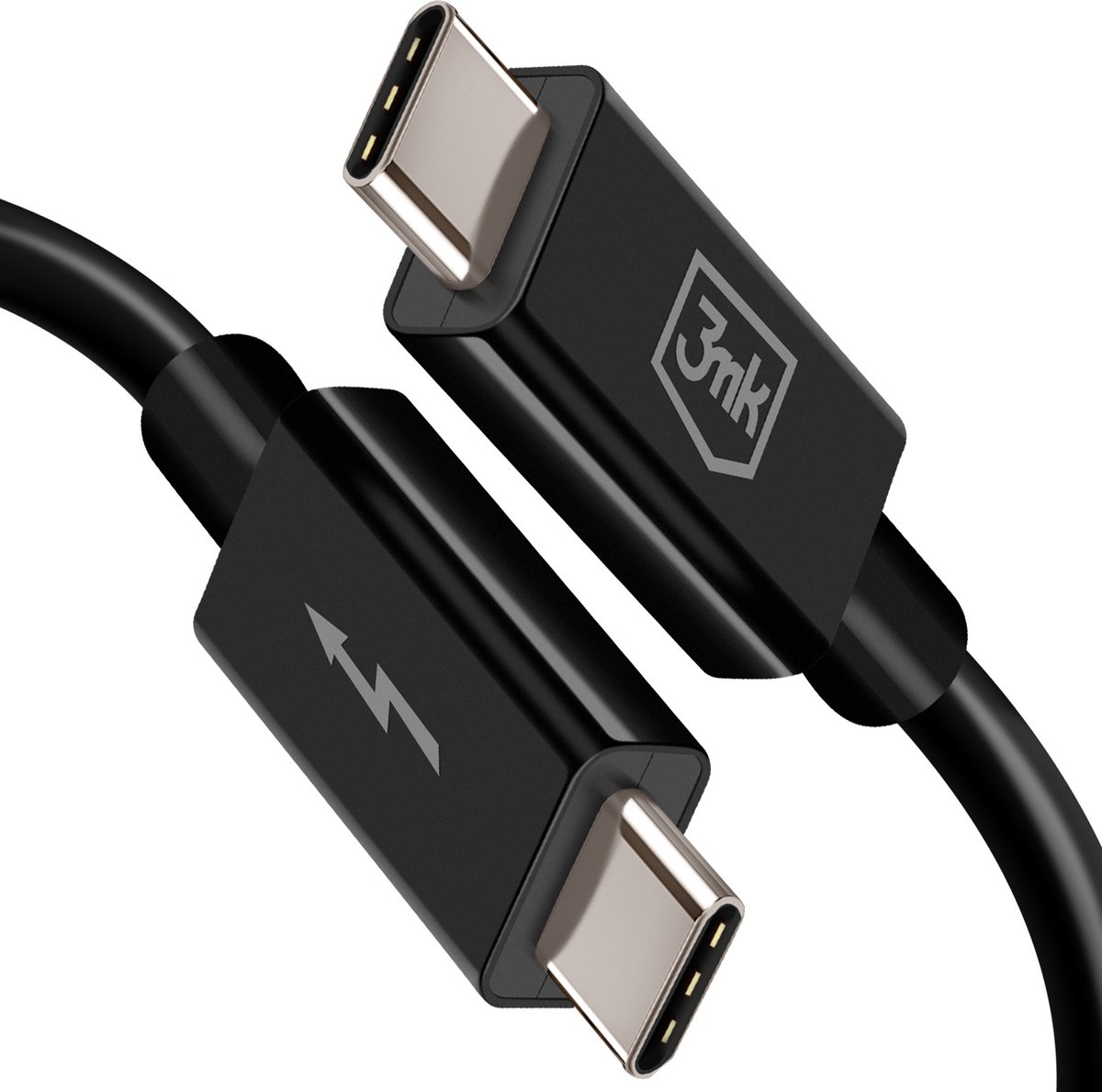 3mk, USB-kabel 240w snel opladen - 8K 60Hz 1m, Zwart