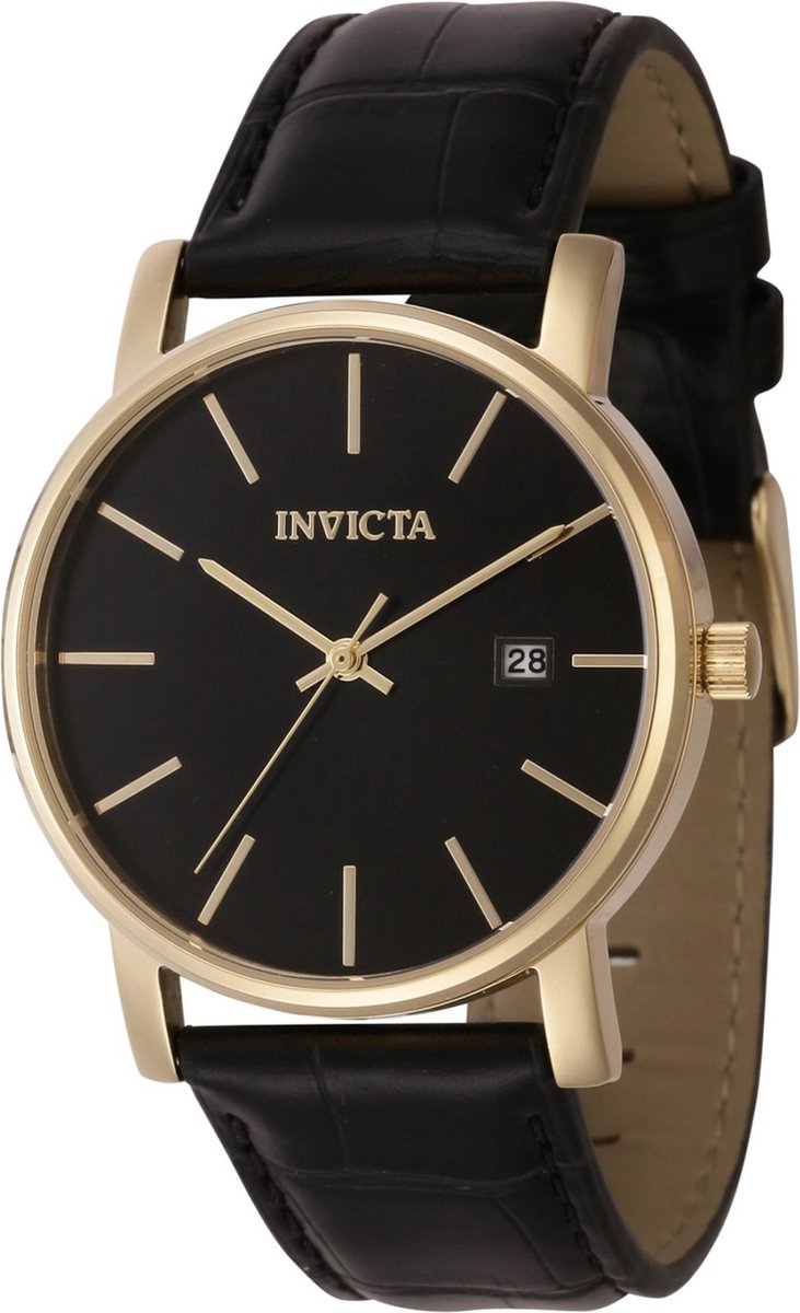 Invicta Vintage 44859 Dames Horloge - Waterdicht - Analoog - Quartz Uurwerk - Roestvrij Staal met zwarte Wijzerplaat - 37mm