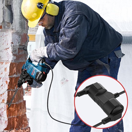 Verlengkabel met randaarde, spiraalverlenging rekbaar van 0,76 m tot