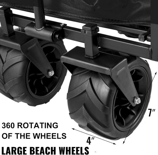Opvouwbare bolderkar 927 x 543 x 985 cm - handwagen tot 100 kg draagkracht - zwarte gereedschapswagen met dak — afbeelding 5