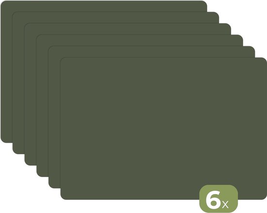 Six sets de table vert foncé empilés, avec une icône "6x" en bas à droite.