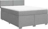 vidaXL - Sommier tapissier - avec - matelas - tissu - gris clair - 140x200 - cm