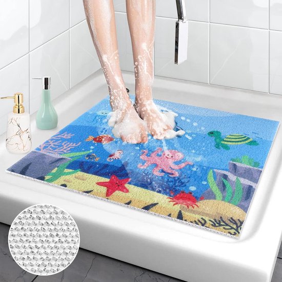 Grote douchemat, antislip, schimmelwerend, comfortabele zachte badmat met afvoergat, wasbaar en sneldrogend, voetmassage (beige, 80 x 120 cm Grote douchemat, antislip, schimmelwerend, comfortabele zachte badmat met afvoergat, wasbaar en sneldrogend, voetmassage (beige, 80 x 120 cm