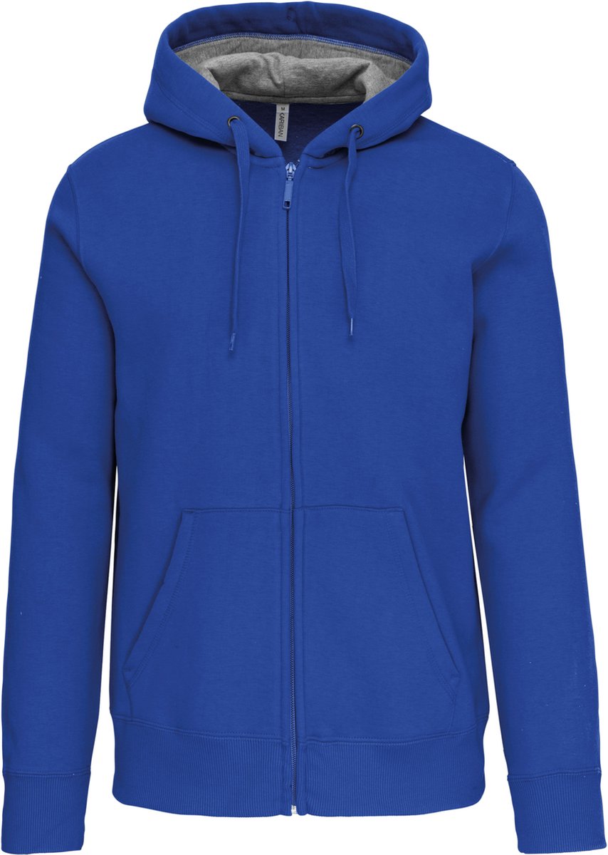 Kariban Hooded sweater met rits K444 - Light Royal Blue - XXL