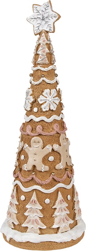 Clayre & Eef Décoration de Noël Sapin de Noël Ø 14x37 cm Marron Plastique