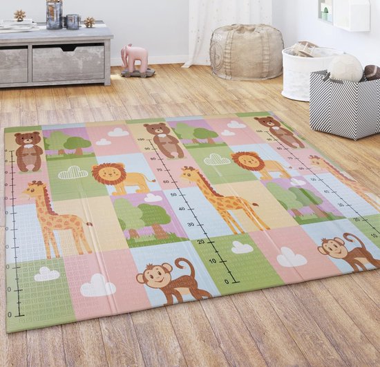 Speelkleed Kruipkleed Kinderen Kleed Opvouwbaar Afwasbaar Omkeerbaar Dier Motief, Maat:180x200 cm, Kleur:Veelkleurig 2 van Fadilo — afbeelding 4