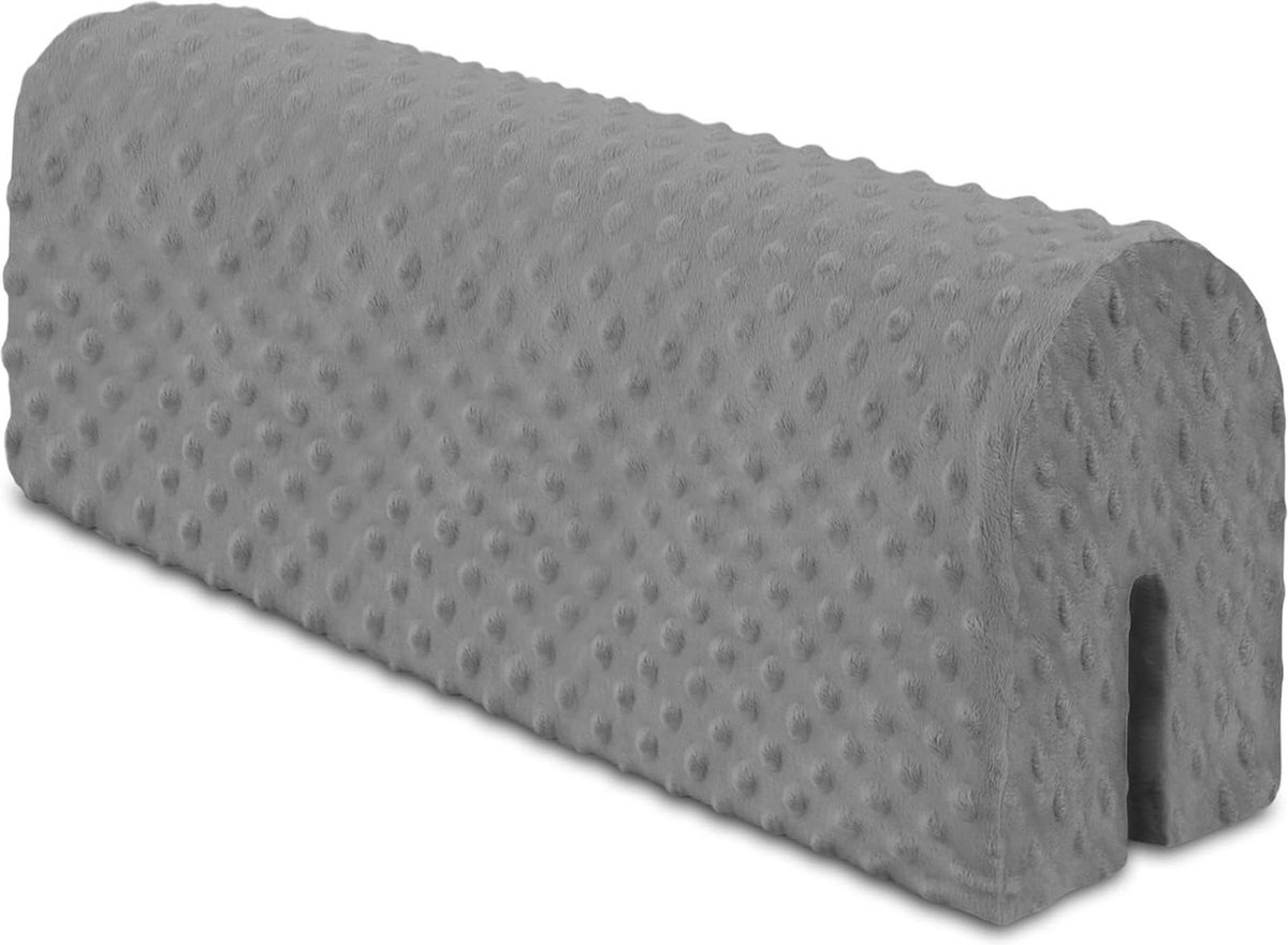 Image of 70 cm Bedrandbescherming voor kinderbedden - Minky Grijs randbescherming kinderbedje