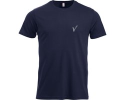 Clique Security / Beveiliging T-shirt met bedrukking V-tje (Borstlogo) en SECURITY (Ruglogo) - Dark Navy - Maat XXL - VOOR PROFESSIONALS