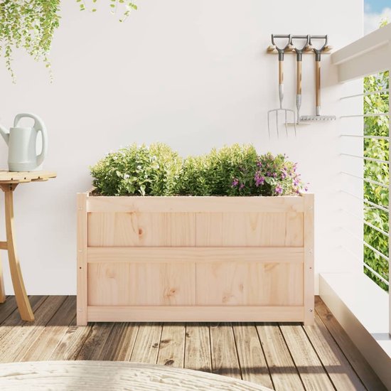 Jardinière en bois The Living Store - 90 x 50 x 50 cm - Pin Massief