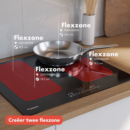 Hobsir Plaque Induction avec Boutons, 7000W, Induction 4 Feux avec 4 Boutons de