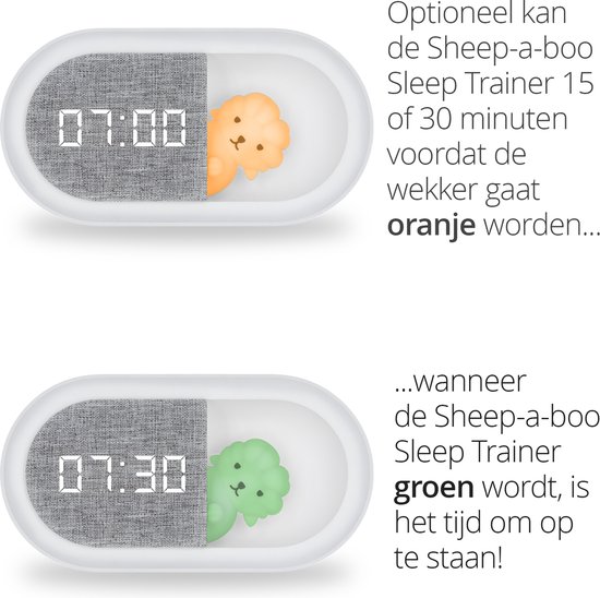 LUVION® Sheep-a-boo Slaaptrainer - Kinderwekker - Slaapwekker - Met nachtlamp functie en wekker timer - Slaaphulp voor kinderen vanaf de peuter leeftijd - Met leuk schaap nachtlampje voor baby's van LUVION — afbeelding 4