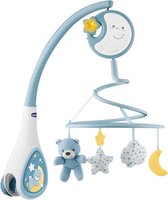 Bol.com Next2Dreams mobiele babycarrousel - 3-in-1 wiegbevestiging - geluidseffecten nachtlichtprojector - blauw - Co Sleeper aanbieding