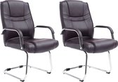 CLP Attila Set de 2 Chaises de salle à manger - Similicuir Marron