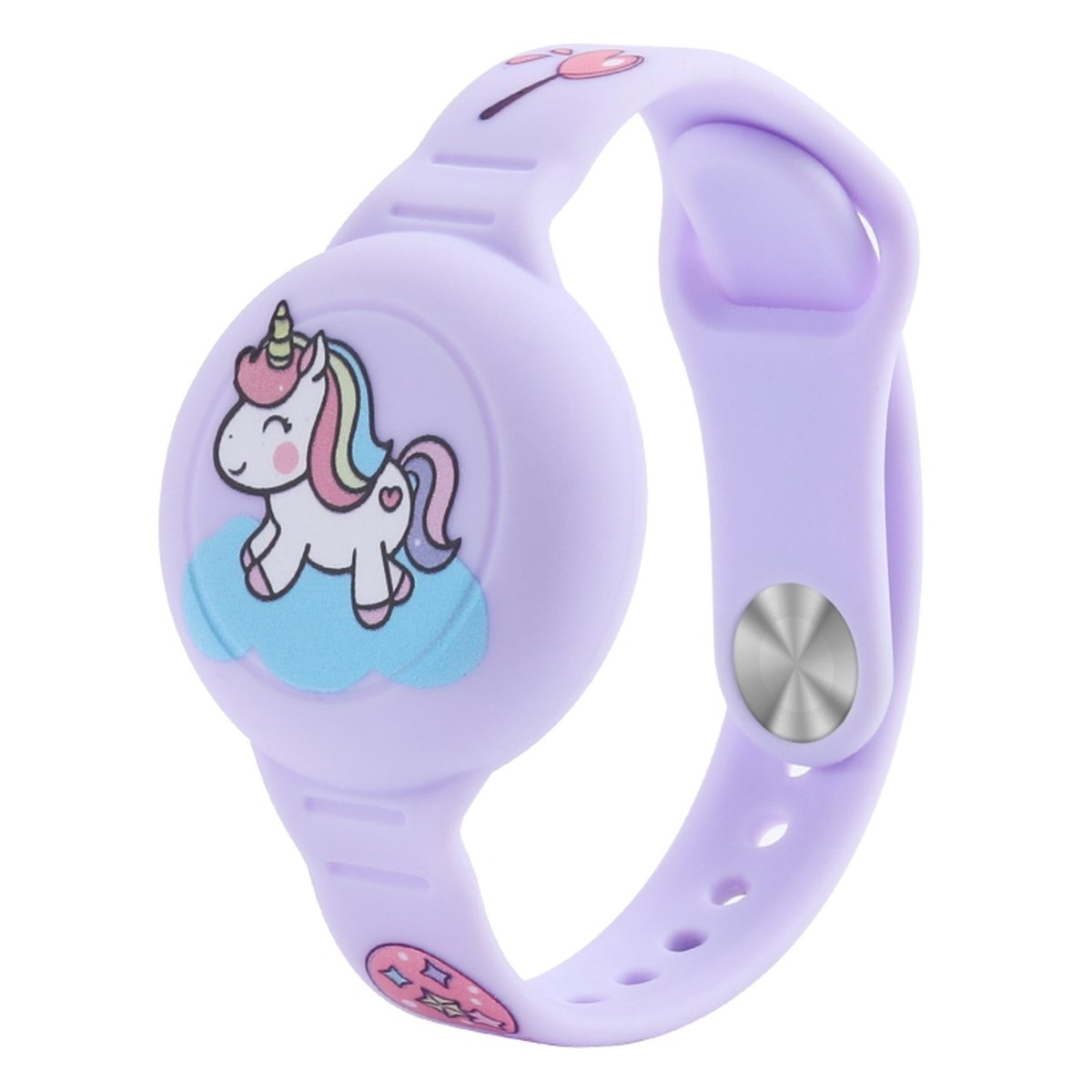 Airtag armband Polsband horloge - Airtag Sleutelhanger - Airtag Polsband Voor Kinderen - Airtag Armband - Airtag Apple - Airtag Houder - Airtag Hoesje - speciaal voor kinderen - paars eenhoorn unicorn paardje