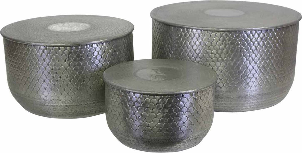 Oosterse bijzettafel Alava zilver