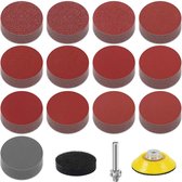 130 stuks schuurpapier klittenband 2 inch 50mm Grit 80 100 120 150 240 320 400 600 800 1000 1200 2000 3000 Schuurschijf Pad Kit Polijsten Pad Adapter met extra fijne korrel