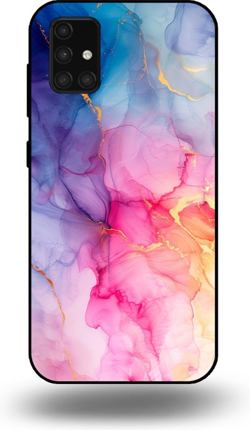 Smartphonica Coque de téléphone pour Samsung Galaxy A71 4G avec imprimé marbre - Coque arrière en TPU design marbre - Arc-en-ciel / Back Cover pour Samsung Galaxy A71 4G