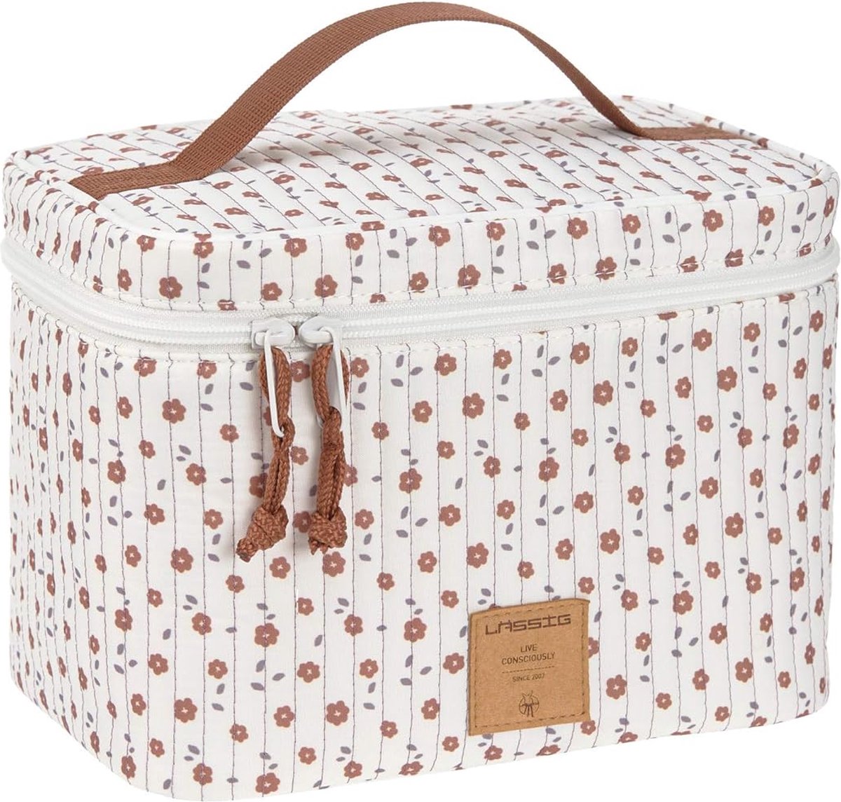 Babyverschoontafel Organizer Nappy to Go Casual Kinderkamer Caddy To Go Bloemen Wit