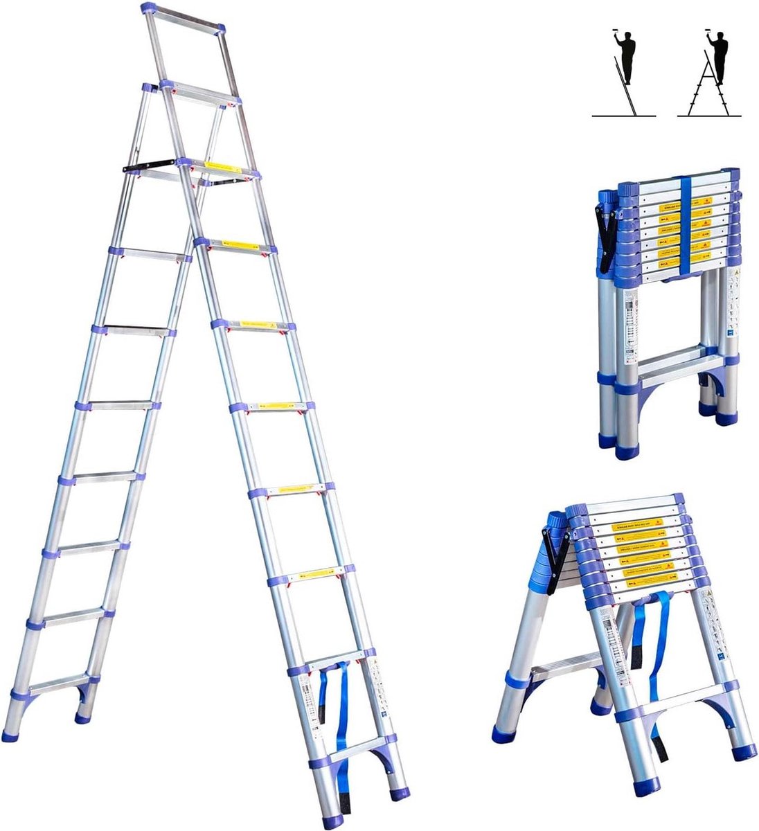 Telescopische Trapladder Hoogteverstelbare Ladder Trapladder