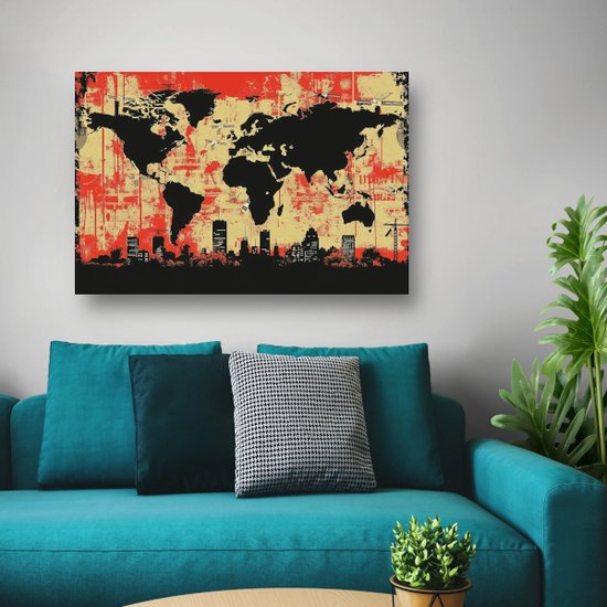 Tableau de ville - Tableau de paysage - Décoration murale Bâtiments - Décoration murale chambre enfant - Peintures sur toile avec châssis flottant - Décoration murale toile avec châssis flottant 150x100 cm