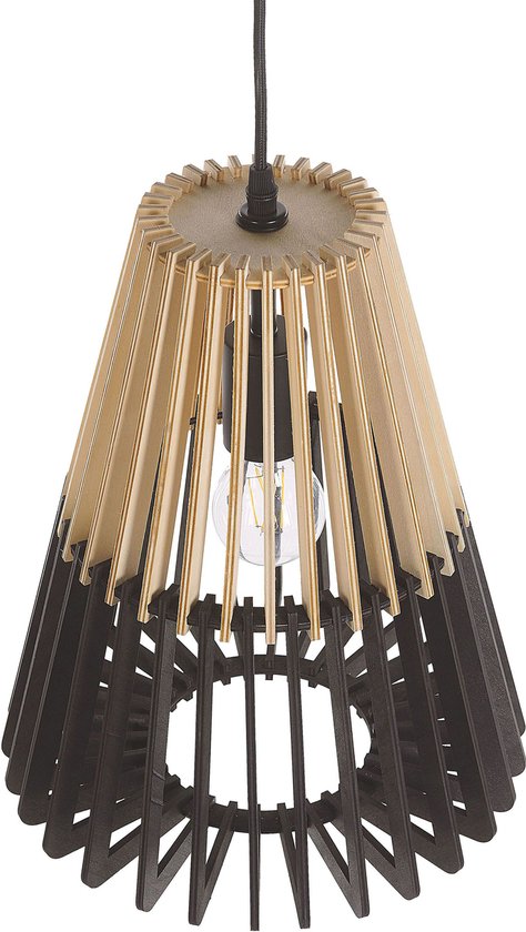 Beliani CAVALLA - Lampe à suspension - Zwart - Bois de bambou