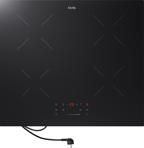 ETNA KIS159ZT - Inductiekookplaat (59 cm) - Plug & Cook - 10 kookstanden - Centrale slider - Kinderslot - 4 timers - Boostfunctie