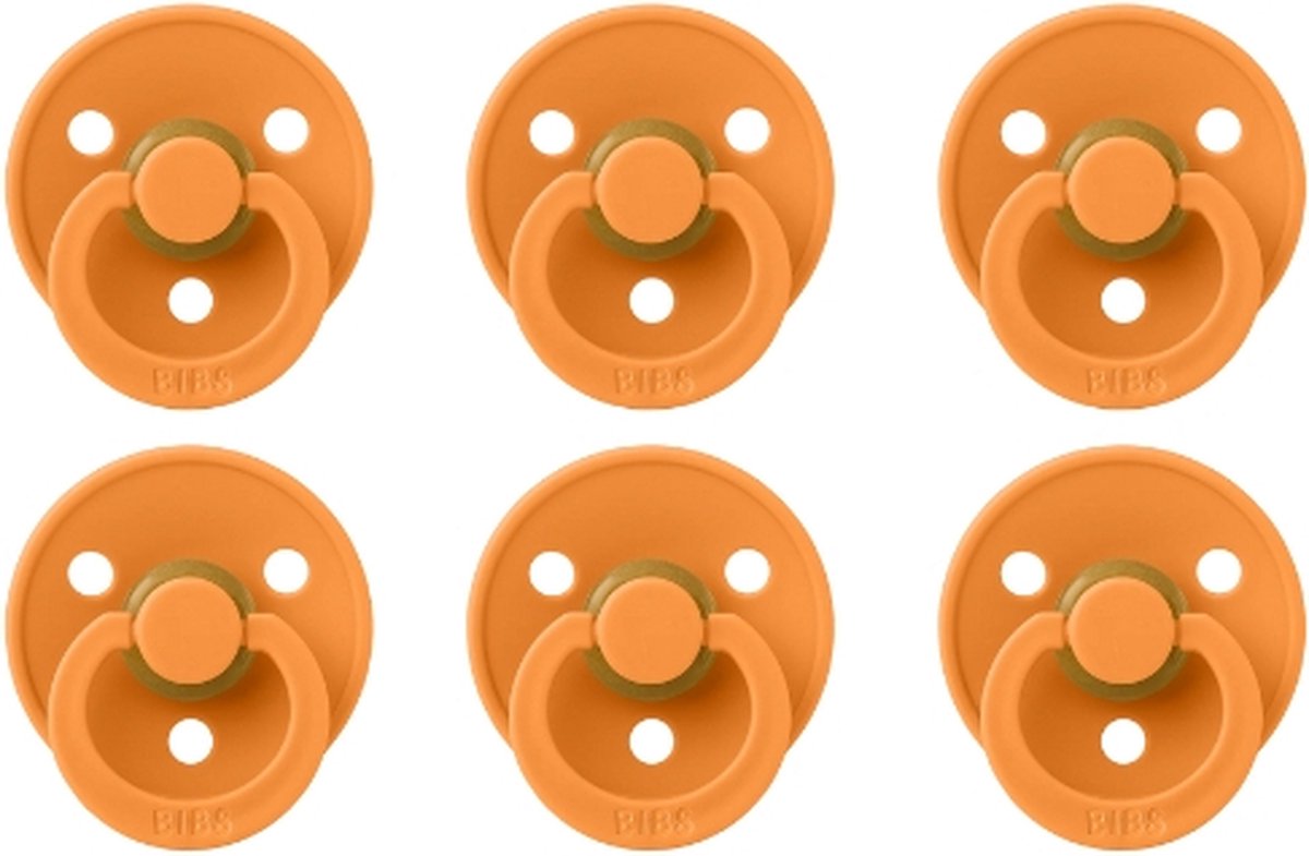 Goedkoopste BIBS fopspenen - spenen set van 6 stuks | 6x Apricot | Voordeelverpakking | Maat 1 - T1 Leeftijd 0-6 maanden