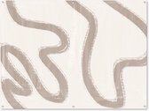 Affiche de jardin 160x120 cm - Décoration de jardin Abstrait - Art moderne - Beige - Affiche pour le jardin - Décoration extérieure - Peinture de jardin de clôture - Décoration murale en tissu de jardin - Décoration murale en tissu de balcon