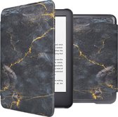 iMoshion Ereader Cover / Hoesje Geschikt voor Amazon Kindle (2022) 11th gen - iMoshion Design Sleepcover Bookcase zonder stand - Zwart / Black Marble