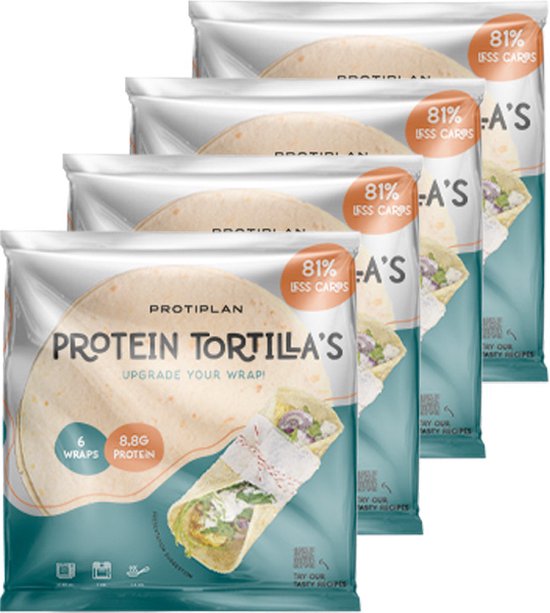 Foto: Protiplan tortilla wraps atkins recept 4 x 6 wraps 24 x 40 gram perfect voor een koolhydraatarme lunch of diner