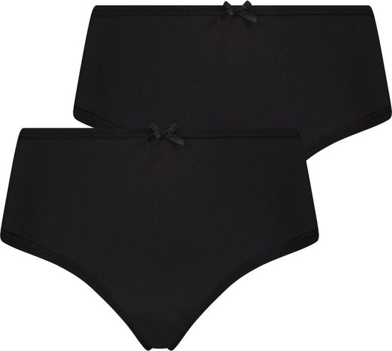 RJ Bodywear Pure Color dames extra comfort string (2-pack) - zwart - Maat: