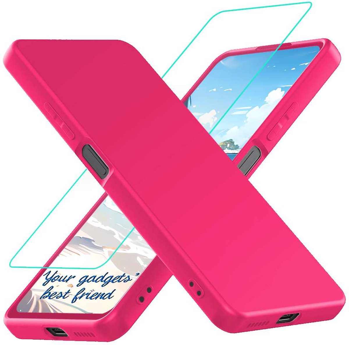 ebestStar - Hoes geschikt voor Wiko Sunny 1 (2016) et Sunset 2 (2015), Beschermhoes Siliconen Schokbestendig, Dun en Flexibel, Roze + Gehard Glas