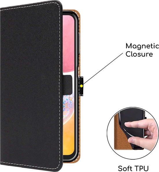 ebestStar - Coque compatible avec Samsung Galaxy A14, A14 5G, Etui Portefeuille, Housse Pochette Protection PU Cuir, Porte Carte, Noir