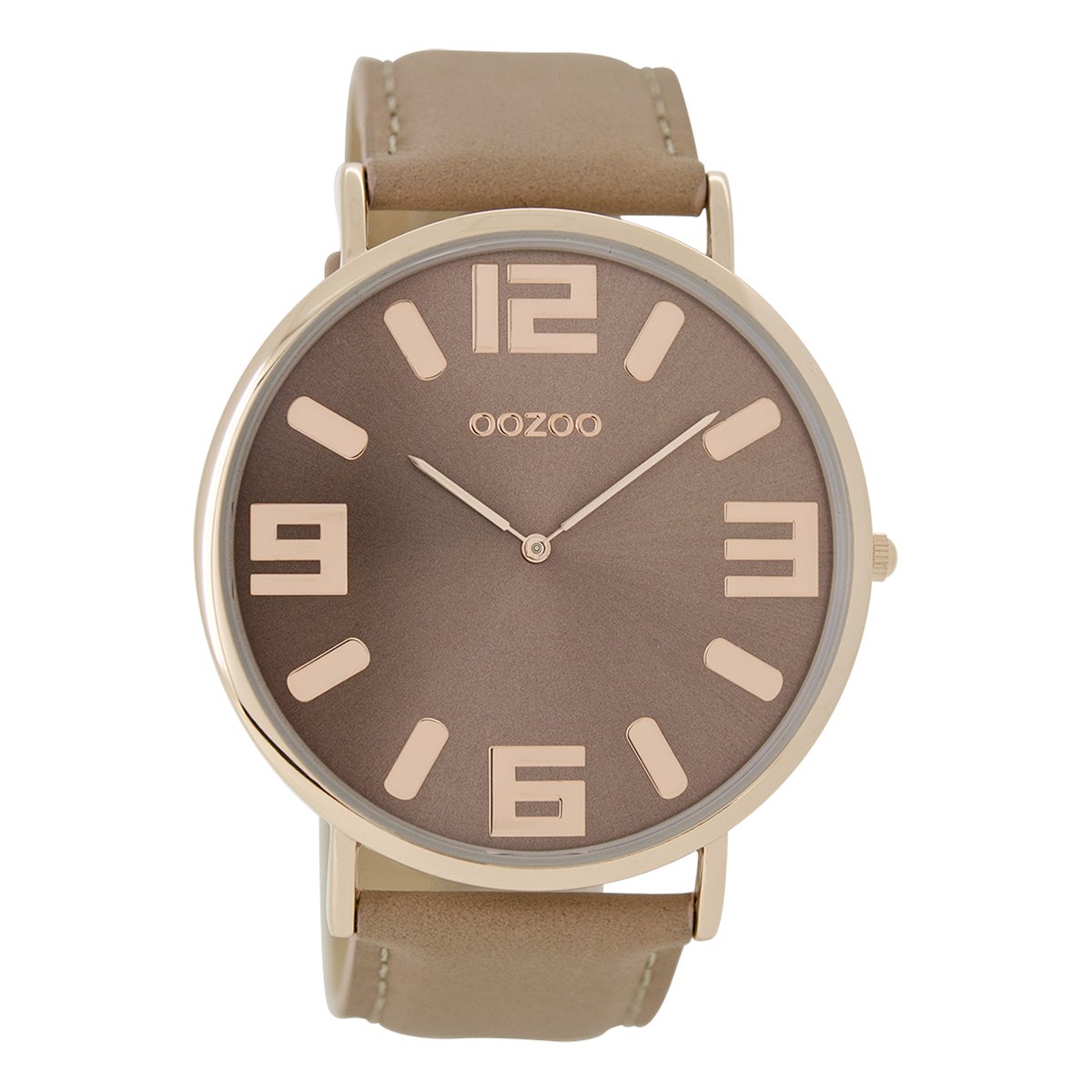 OOZOO Timepieces - Rosé goudkleurige horloge met oud roze leren band - C8851