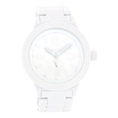 OOZOO Timepieces - Witte horloge met witte kunststof horlogeband - C4115