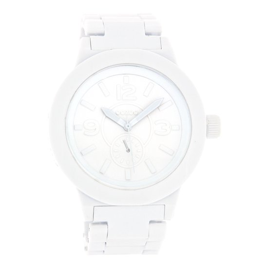 OOZOO Timepieces - Witte horloge met witte kunststof horlogeband - C4115