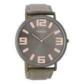OOZOO Timepieces - Taupe horloge met taupe leren band - C8852