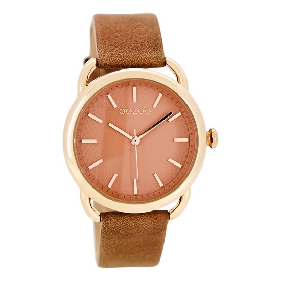 OOZOO Timepieces - Rosé goudkleurige horloge met zacht roze leren band - C8718