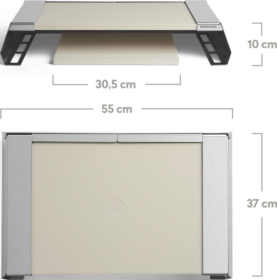 BBQ-Toro Pizza-opzetstuk Voor Gasbarbecue – Roestvrij Staal 56x39 Cm – Met Thermometer – Zonder Steen & Schep