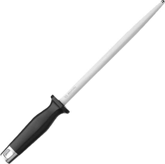 WMF 1895946030 Spitzenklasse Plus, Messenslijper aanzetstaal 23 cm, Eenvoudig en snel slijpen, Ergonomisch ontwerp, Veilig, Eenvoudig in gebruik, Duurzame prestaties