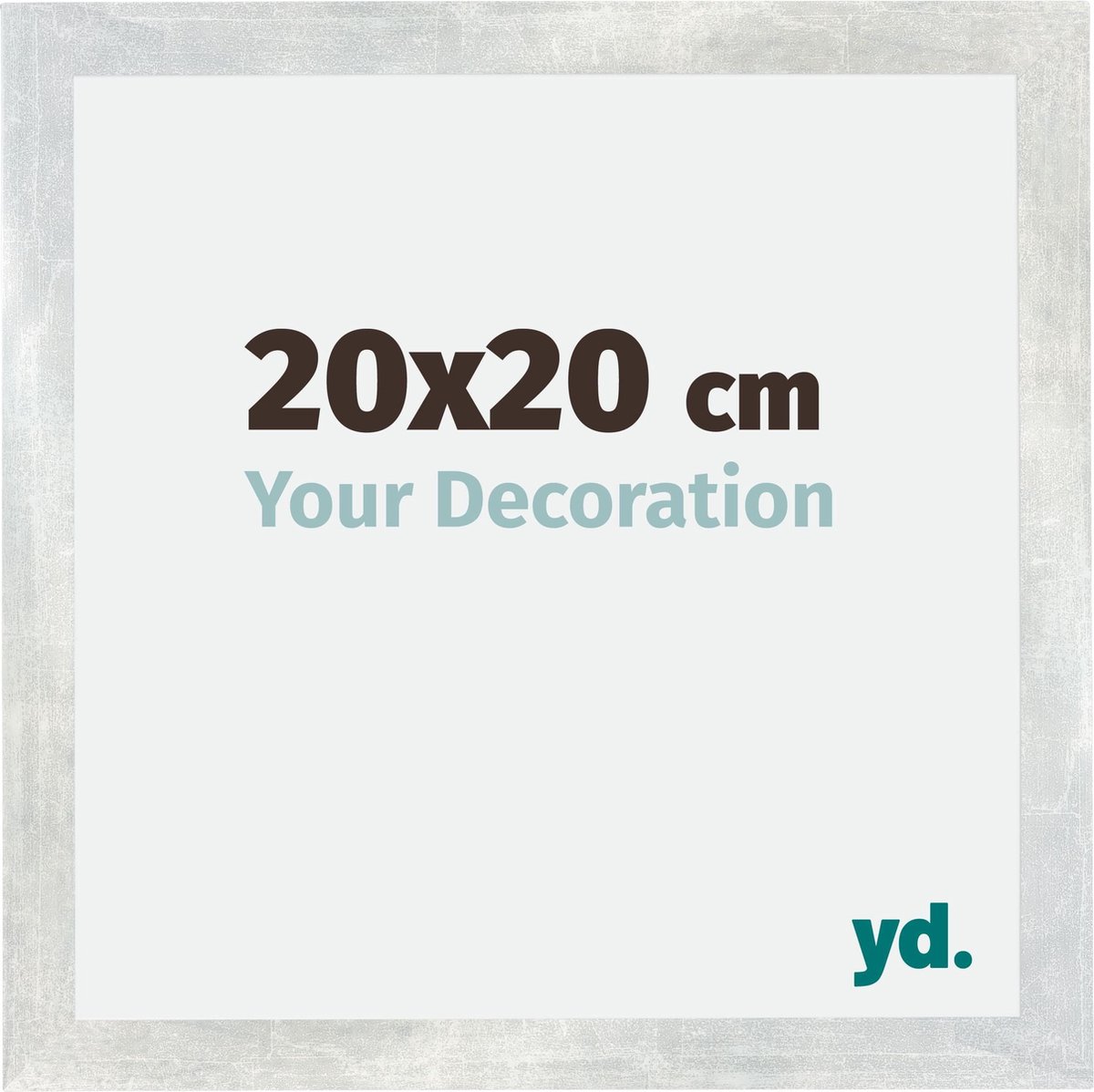 yd. Your Decoration - Fotolijst 20x20 cm - MDF - Zilver Glanzend Vintage - Mura