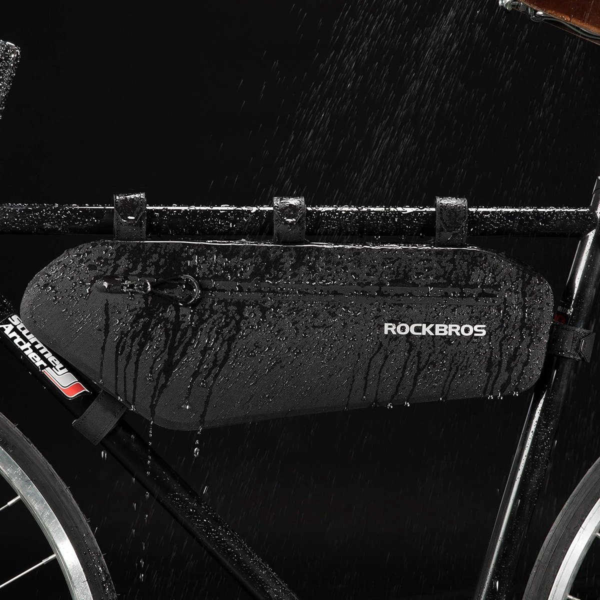 Sacoche De Cadre RockBros 3L Noire, Triangulaire étanche Pour VTT – Rangement Tube Supérieur