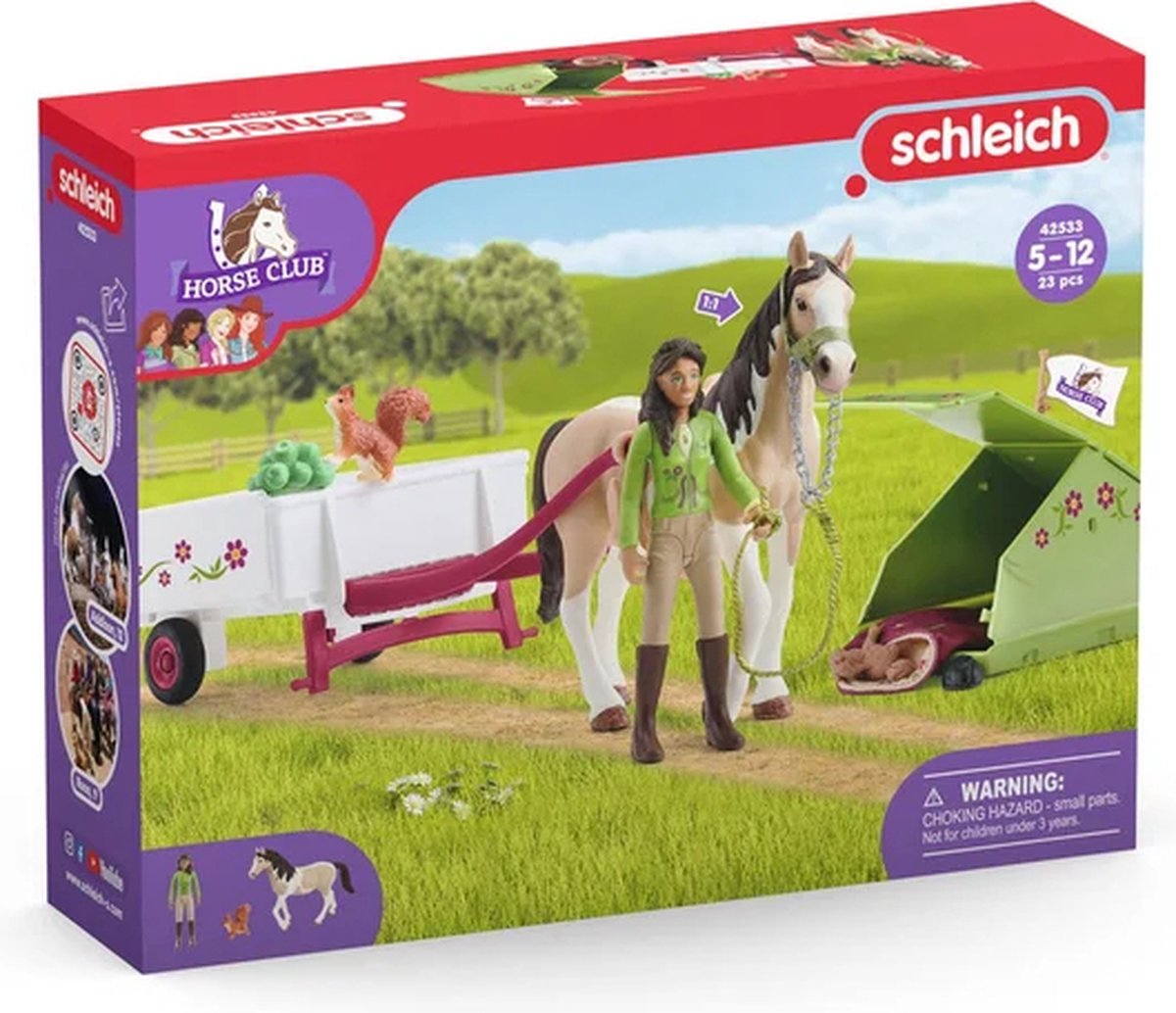 schleich HORSE CLUB Speelfigurenset - Sarah's Kampeeruitstapje - Kinderspeelgoed voor Jongens en Meisjes - 5 tot 12 jaar - 12 Onderdelen - 42533 — afbeelding 16