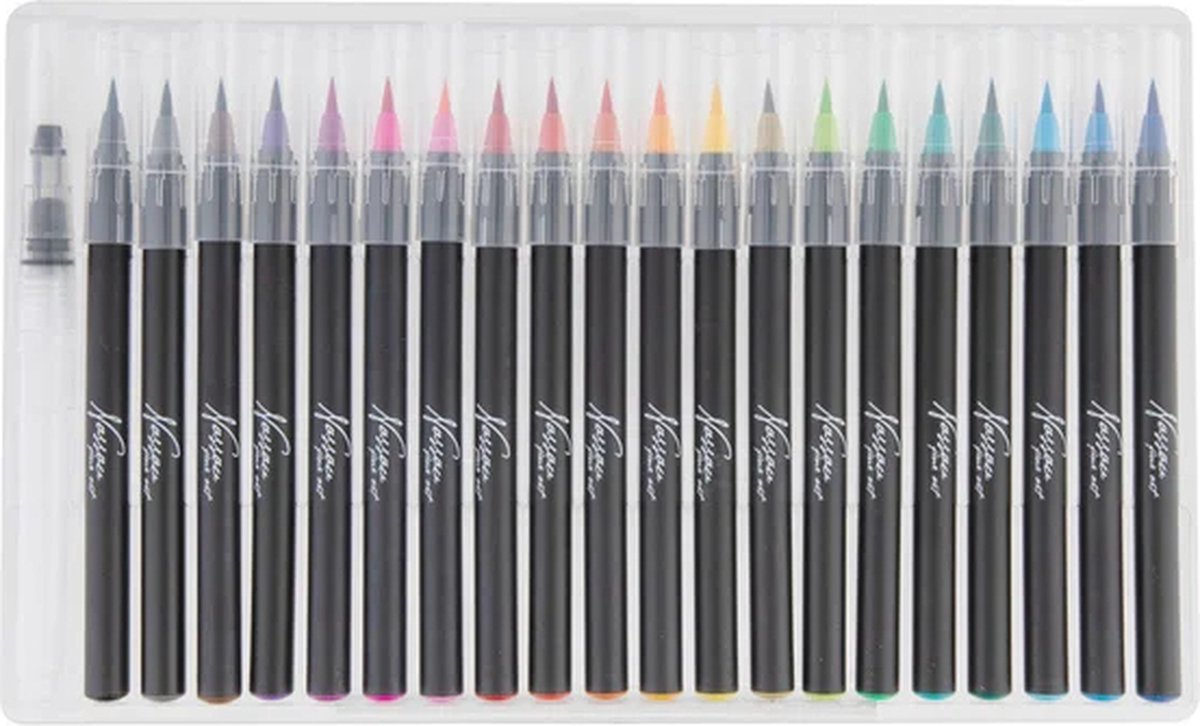 Brushpennen 20pcs - 1 waterbrush - Penseelstiften - Bullet journal - Handlettering set - Fineliners — afbeelding 6